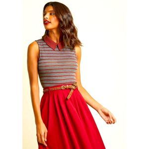 ModCloth | Declare & Contrast Striped Collared Top